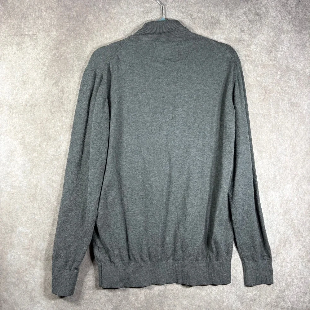 The Kangol Sweater Mens Size 2XL Gray Knit Quarter Zip Pullover Mock Neck 90s